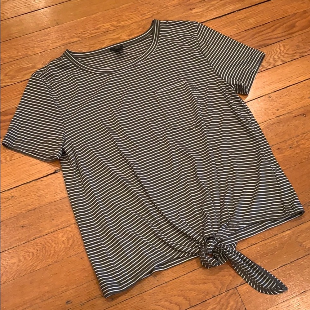 J Crew Striped T with Tie Front - New
